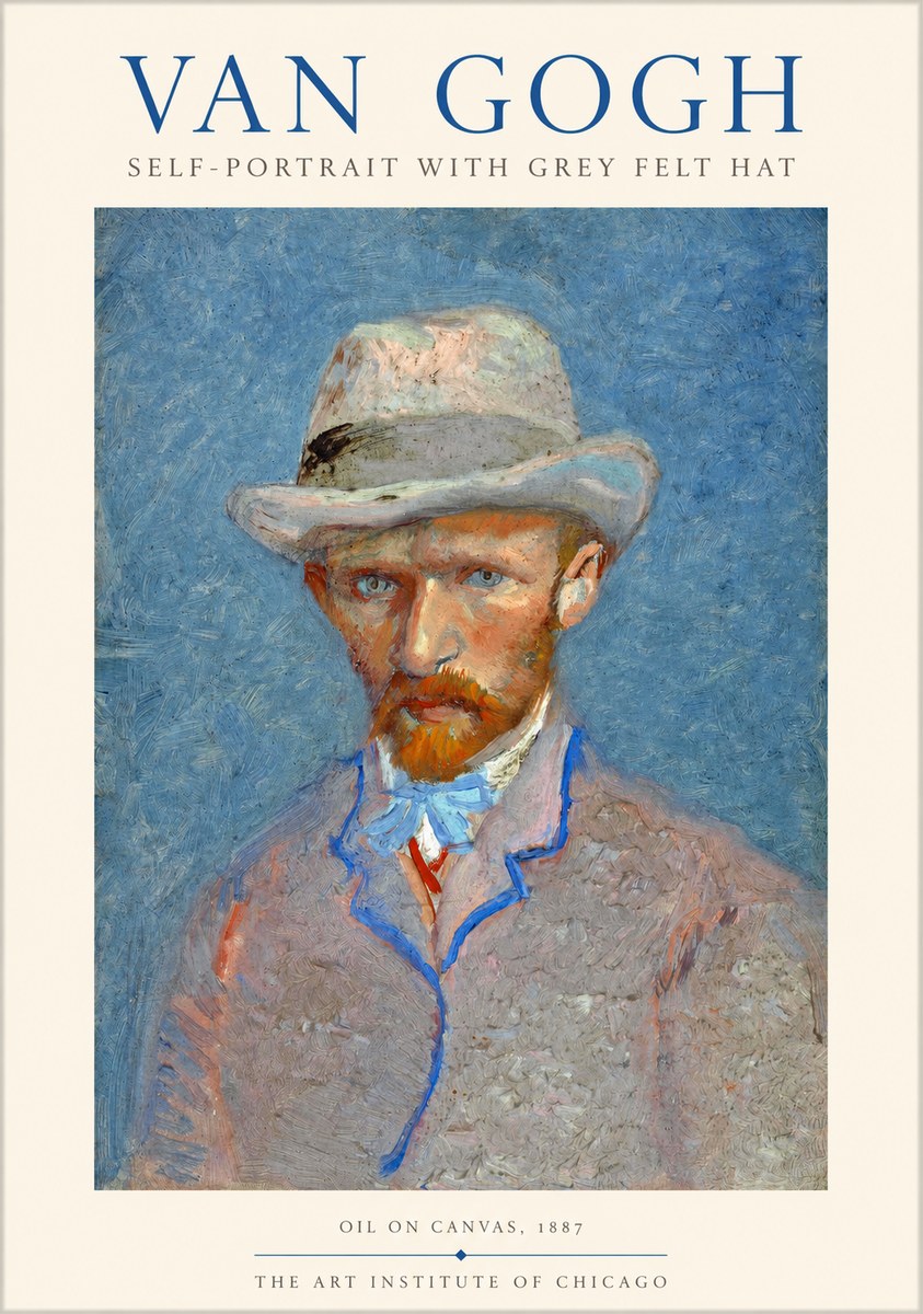 Van Gogh Self-portrait with Grey Felt Hat II No1 - Póster