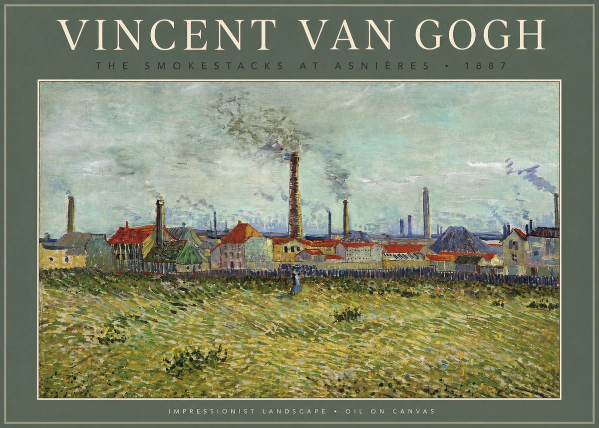 Van Gogh The Smokestacks at Asnières No2 - Póster