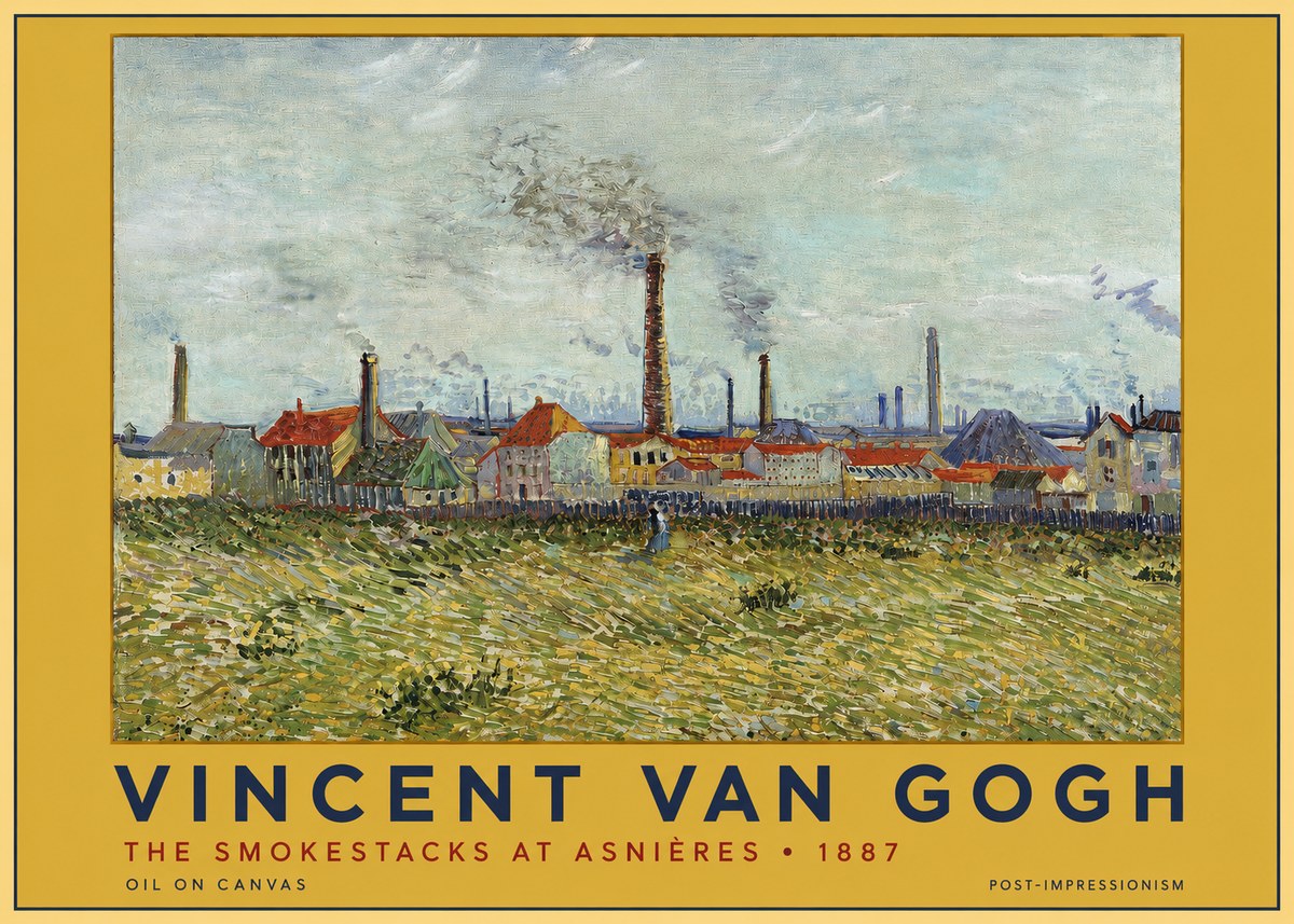 Van Gogh The Smokestacks at Asnières No3 - Póster