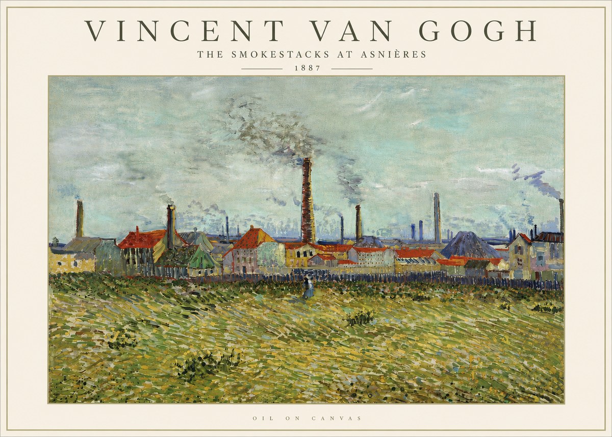 Van Gogh The Smokestacks at Asnières No4 - Póster