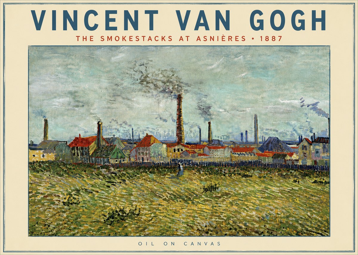 Van Gogh The Smokestacks at Asnières No5 - Póster
