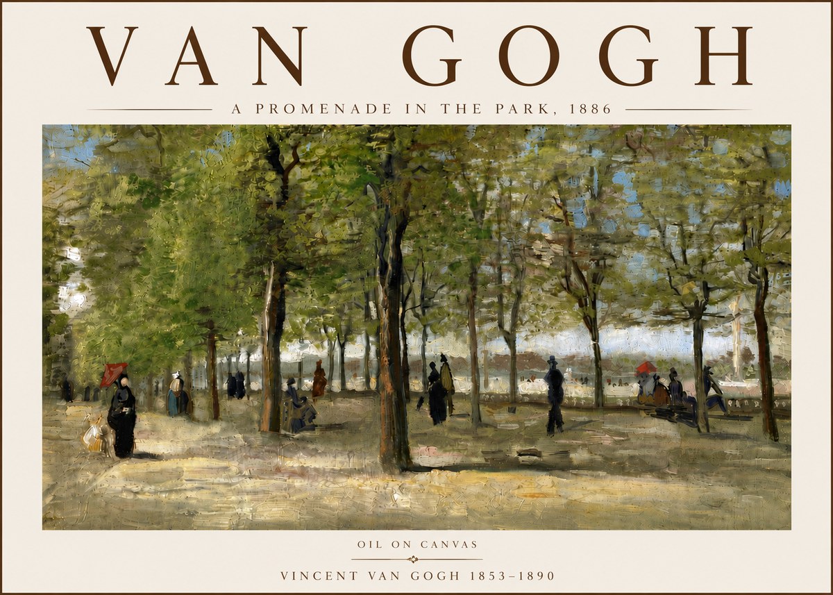 Van Gogh A Promenade in the Park No6 - Póster
