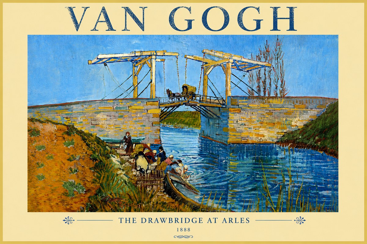 Van Gogh The Drawbridge at Arles I No5 - Póster