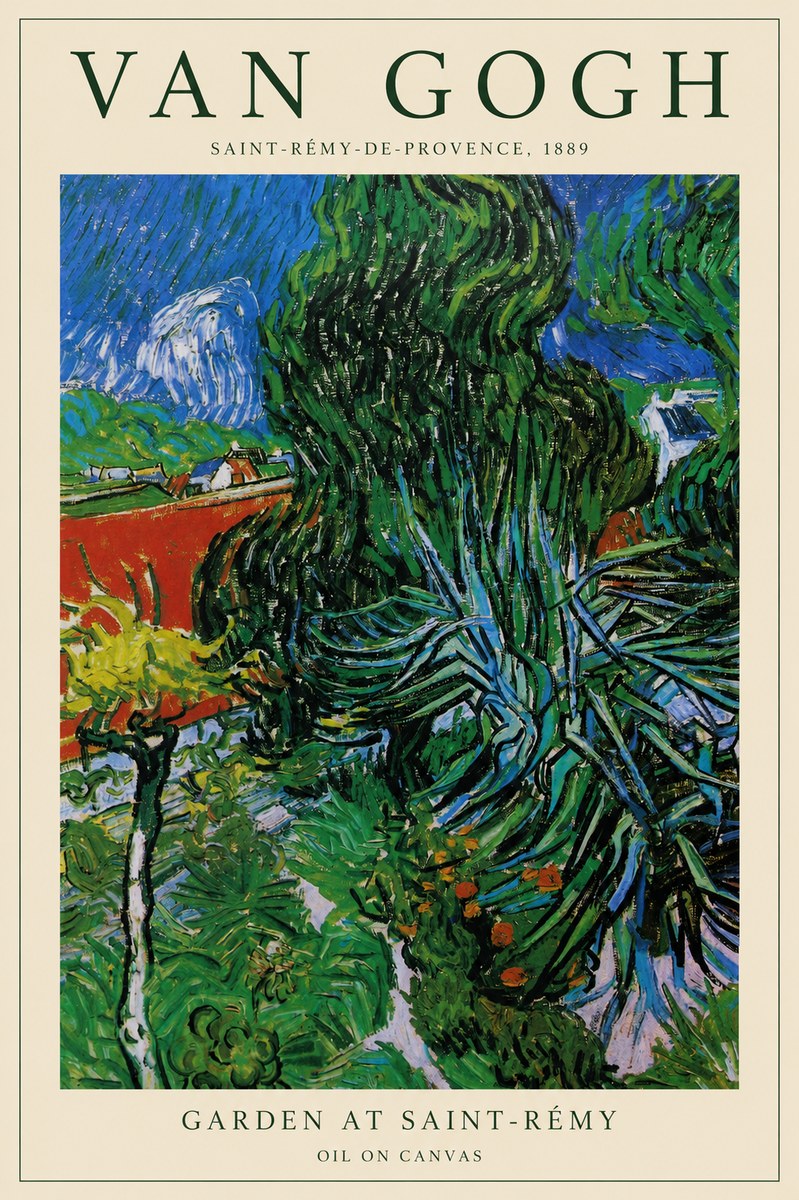 Van Gogh Garden at Saint-rémy No1 - Póster