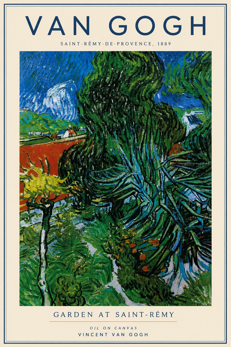 Van Gogh Garden at Saint-rémy No4 - Póster