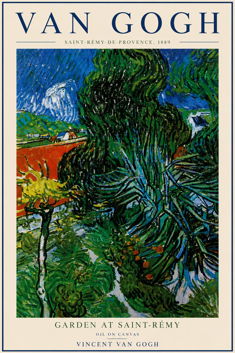 Van Gogh Garden at Saint-rémy No6 - Póster