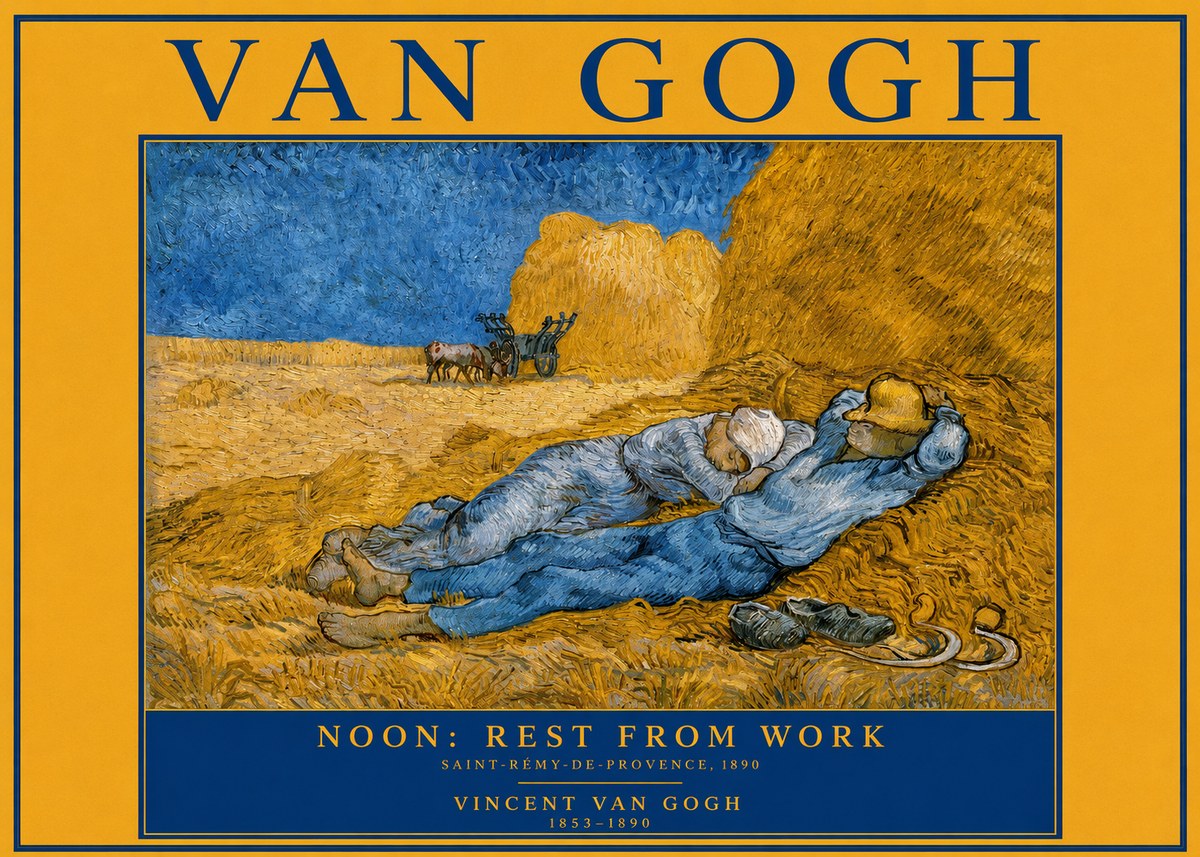 Van Gogh Noon: Rest from Work No2 - Póster