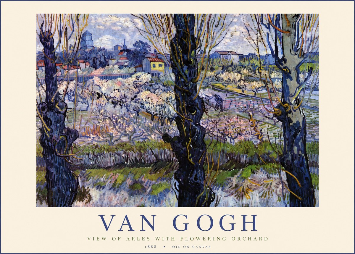 Van Gogh View of Arles with Flowering Orchard No1 - Póster