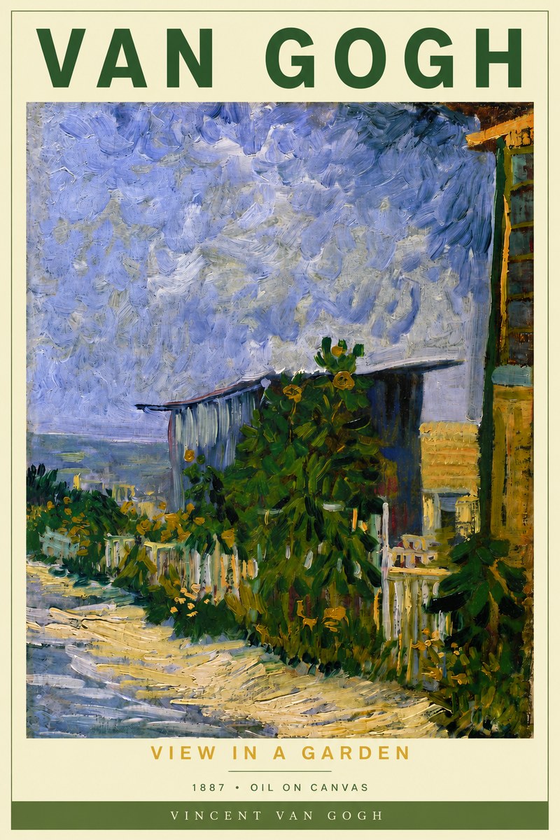 Van Gogh View in a Garden No2 - Póster