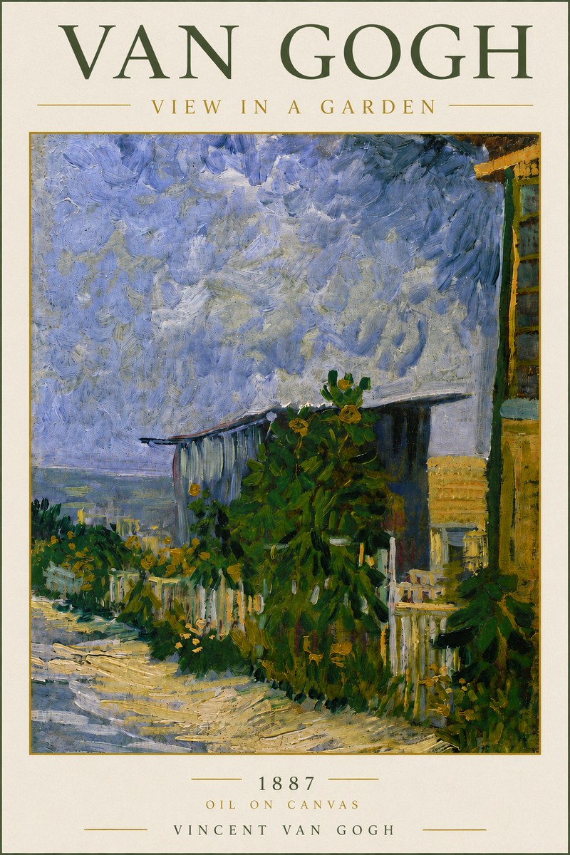 Van Gogh View in a Garden No4 - Póster