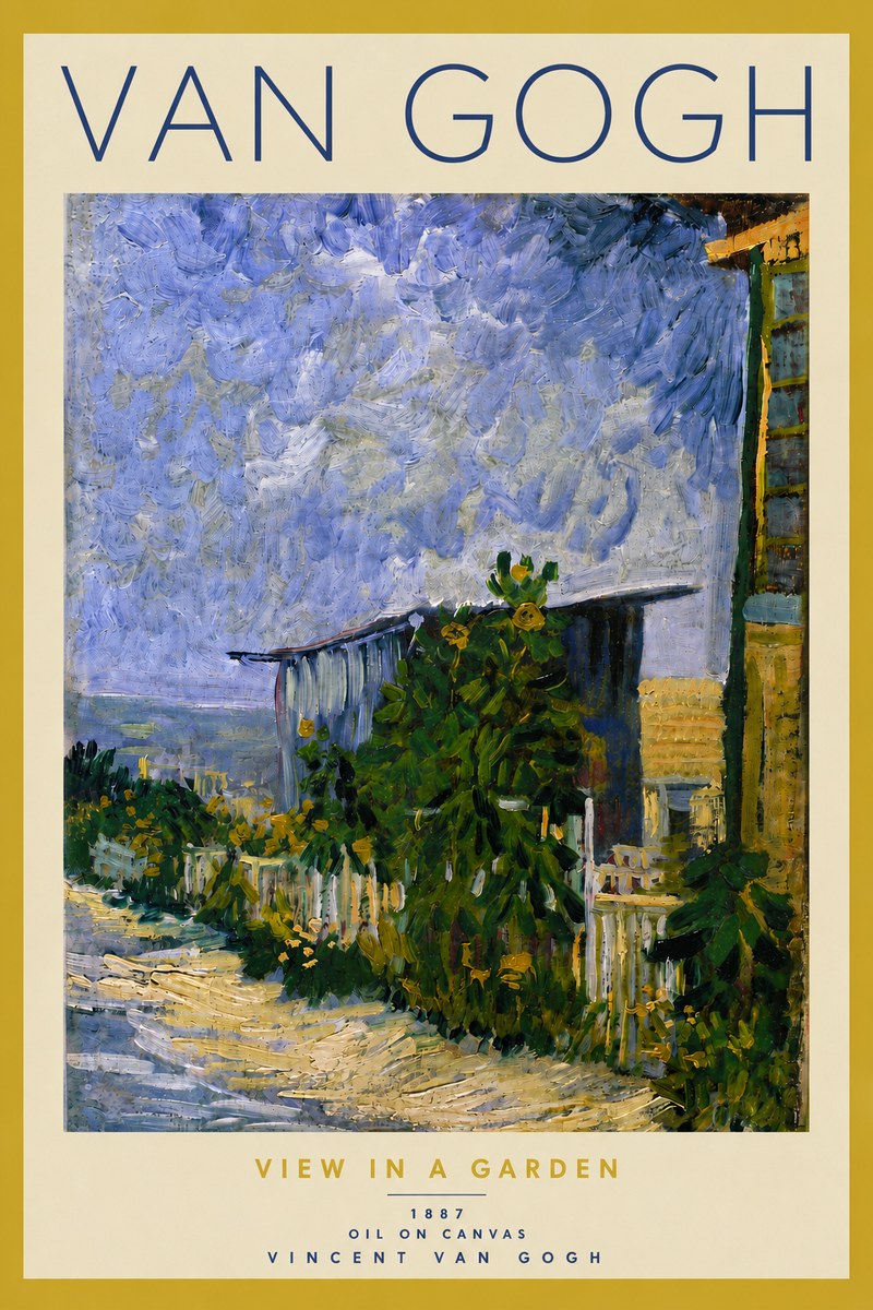Van Gogh View in a Garden No5 - Póster