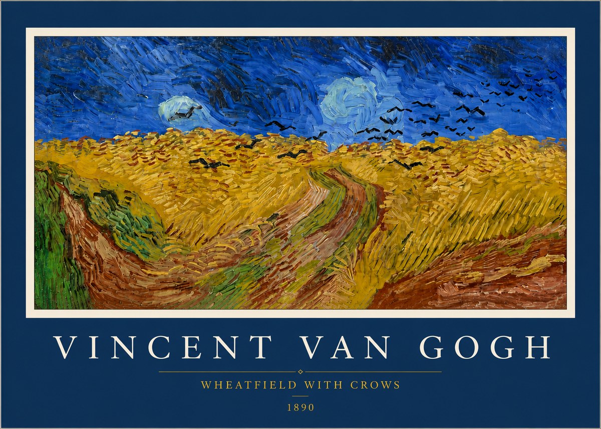 Van Gogh Wheatfield with Crows No3 - Póster