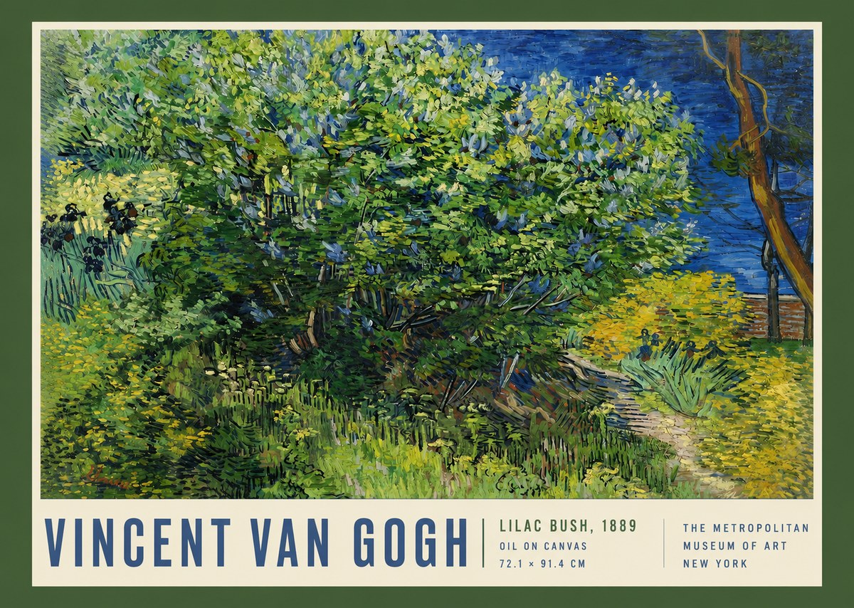 Van Gogh Lilac Bush No2 - Póster