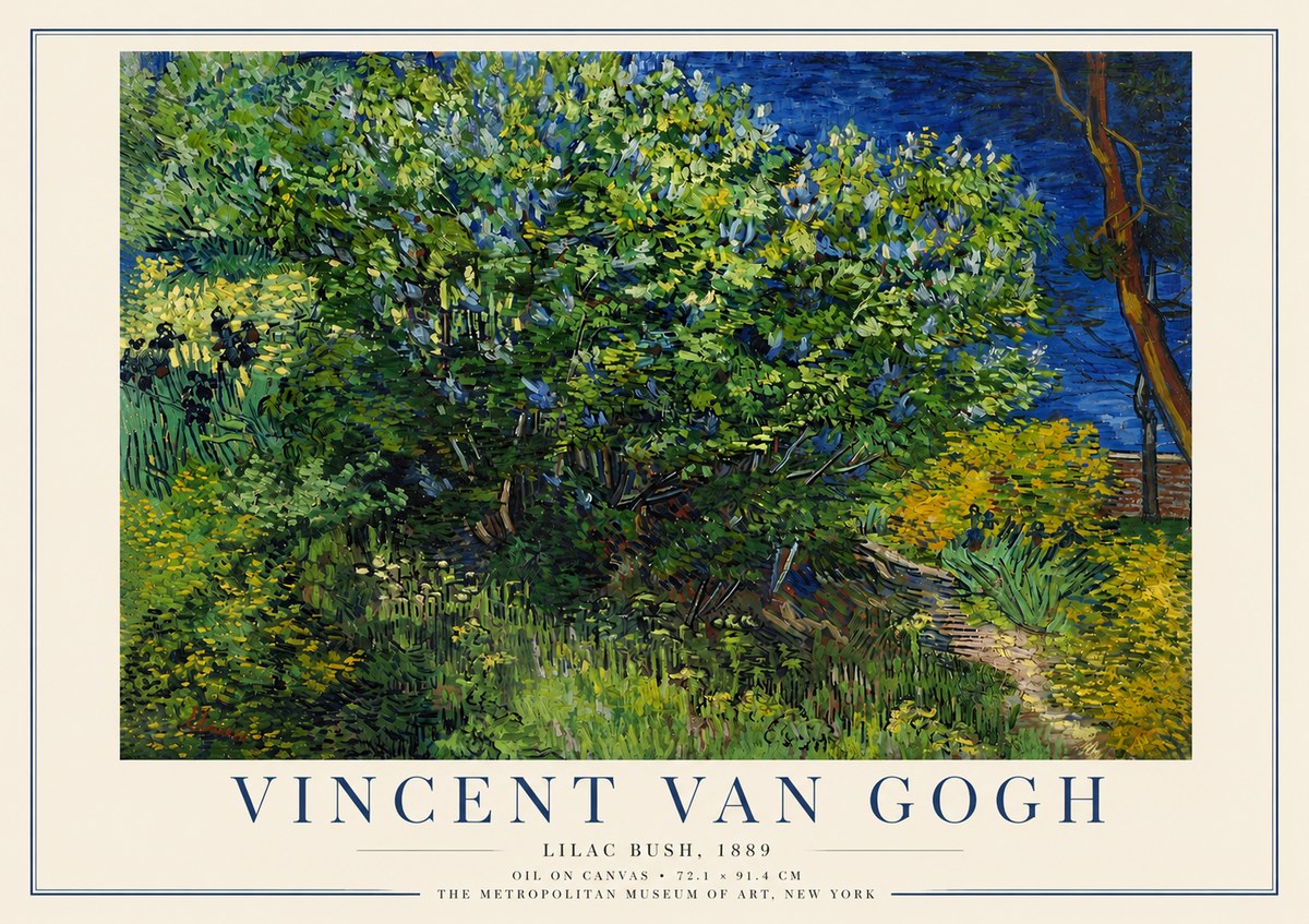 Van Gogh Lilac Bush No3 - Póster