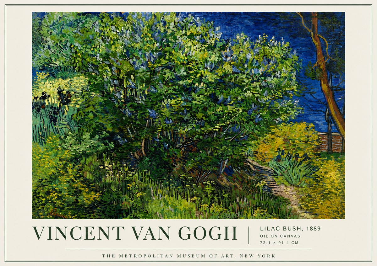 Van Gogh Lilac Bush No5 - Póster