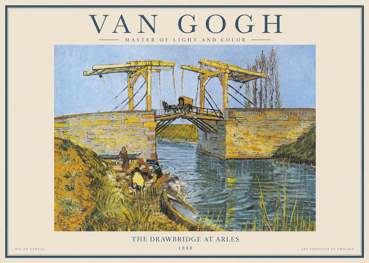 Van Gogh The Drawbridge at Arles IV No1 - Póster
