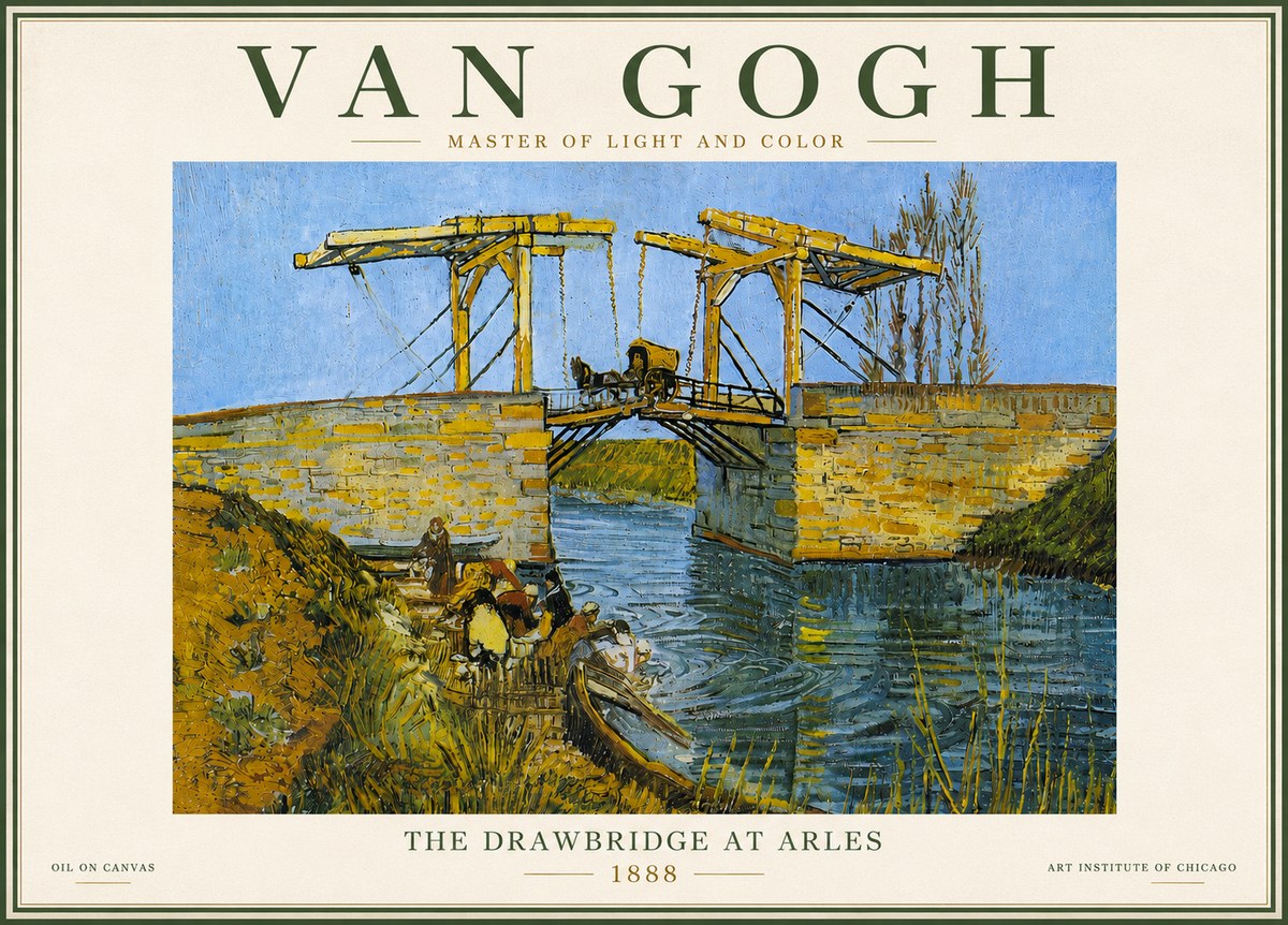 Van Gogh The Drawbridge at Arles IV No6 - Póster