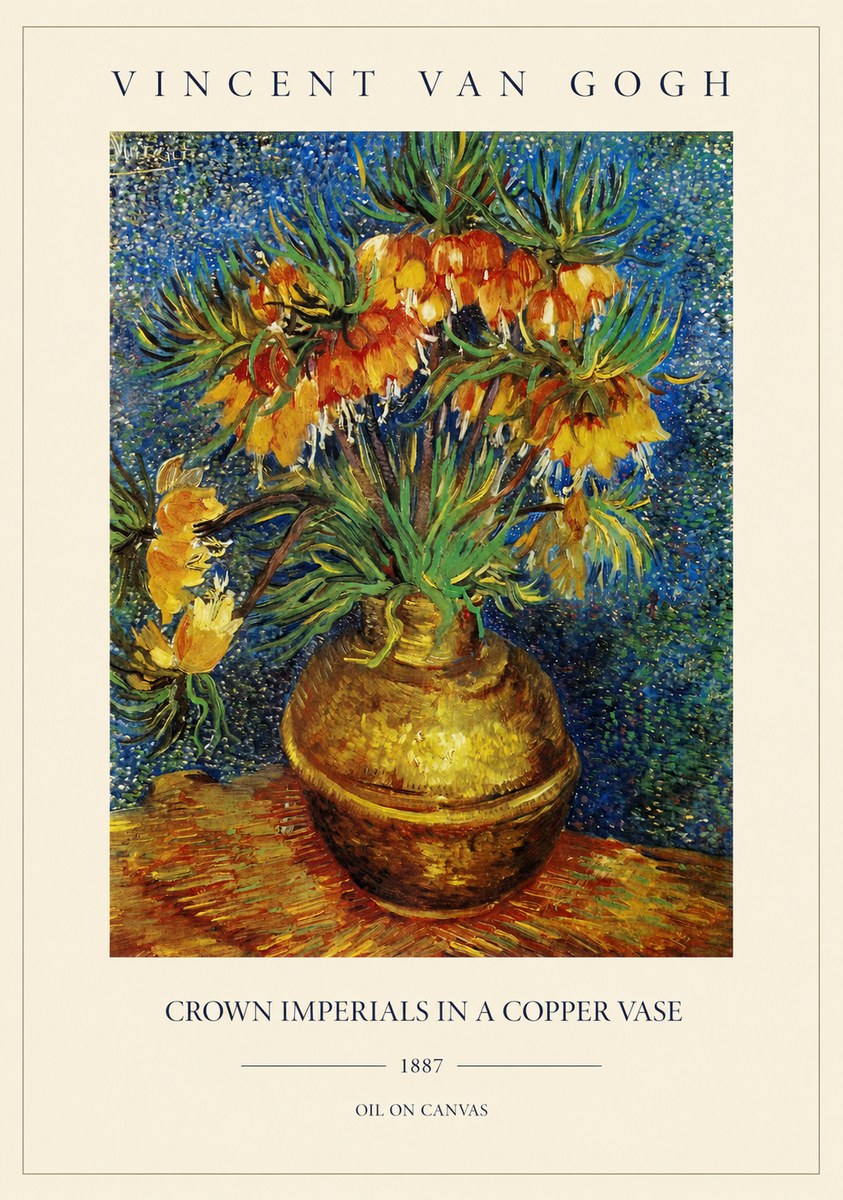 Van Gogh Crown Imperials in a Copper Vase No1 - Póster