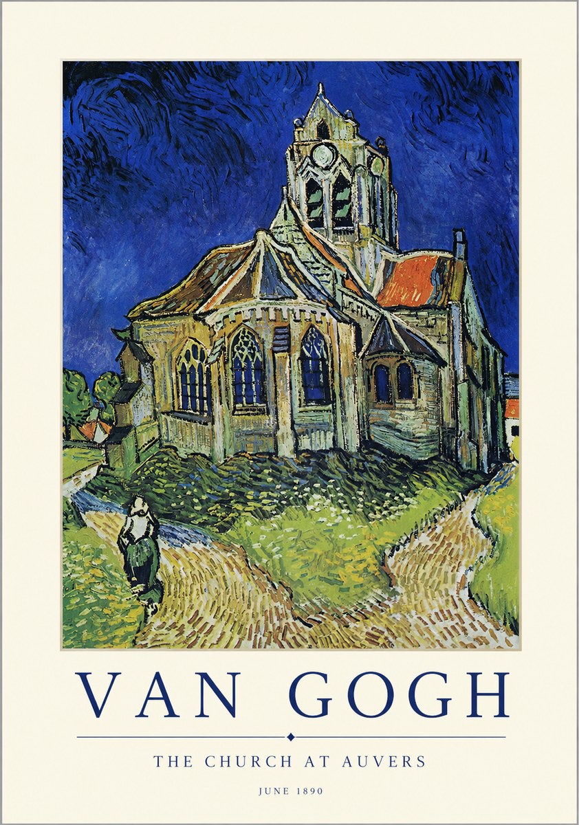 Van Gogh The Church at Auvers II No1 - Póster