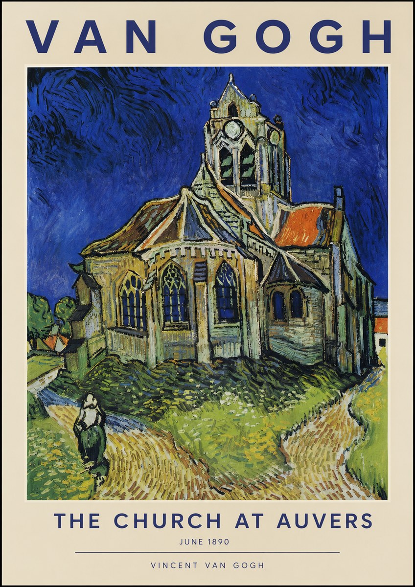 Van Gogh The Church at Auvers II No2 - Póster