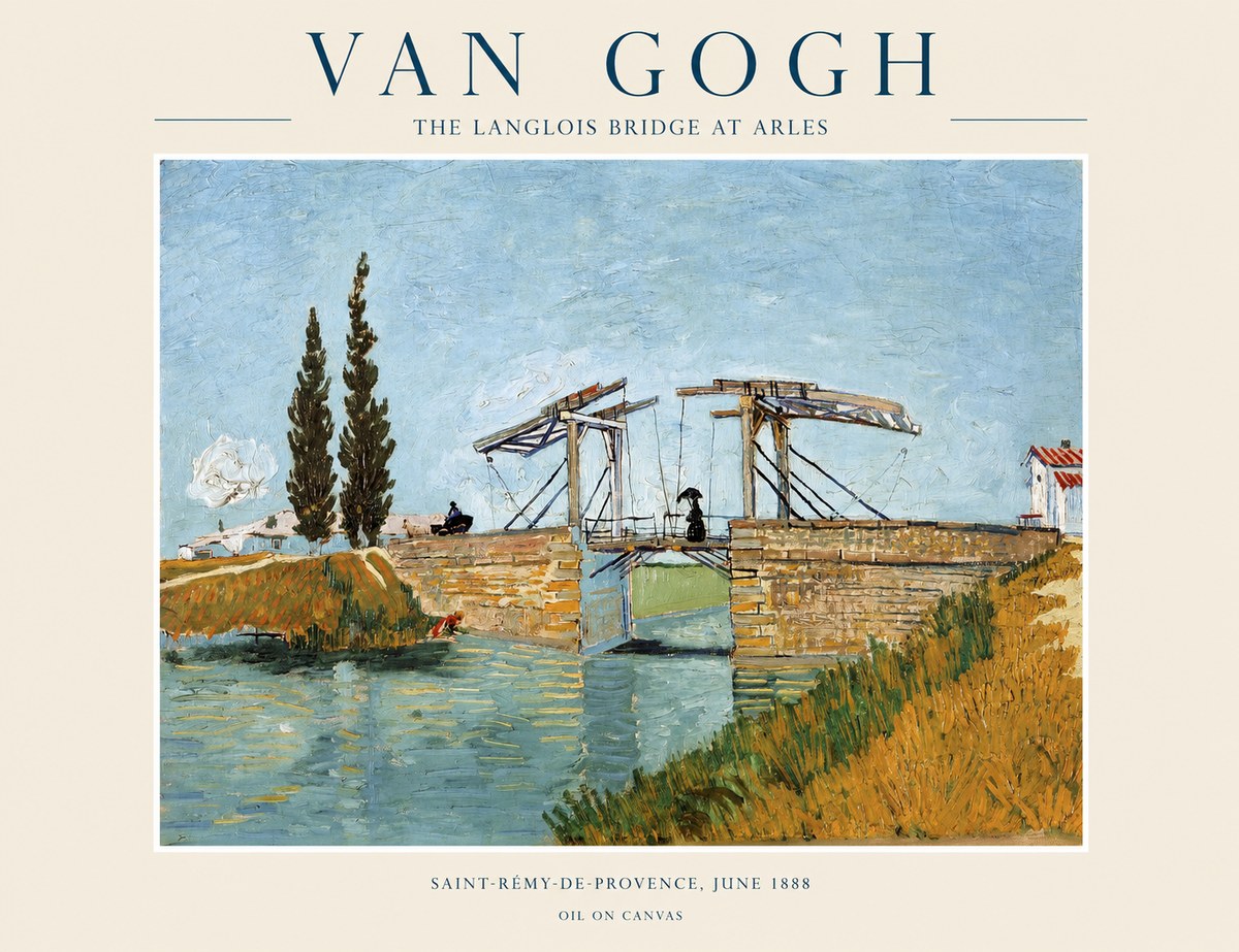 Van Gogh The Langlois Bridge at Arles No1 - Póster