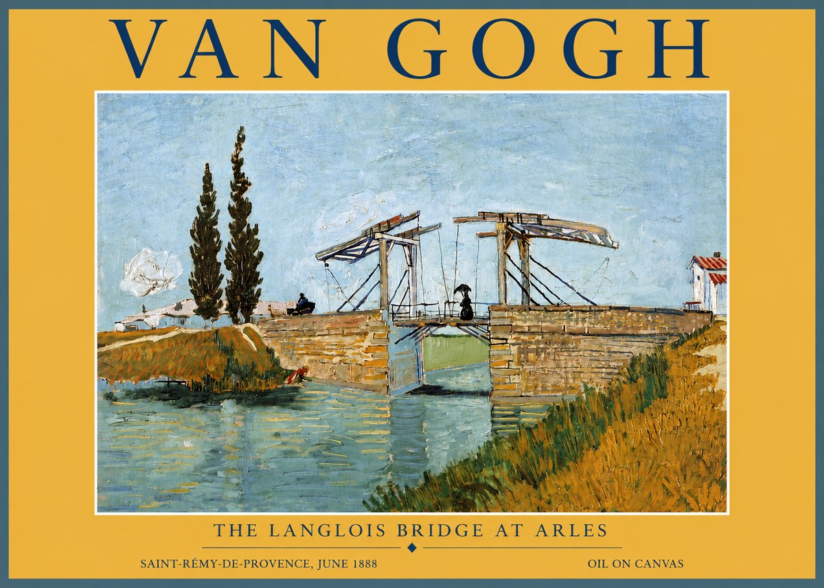 Van Gogh The Langlois Bridge at Arles No4 - Póster