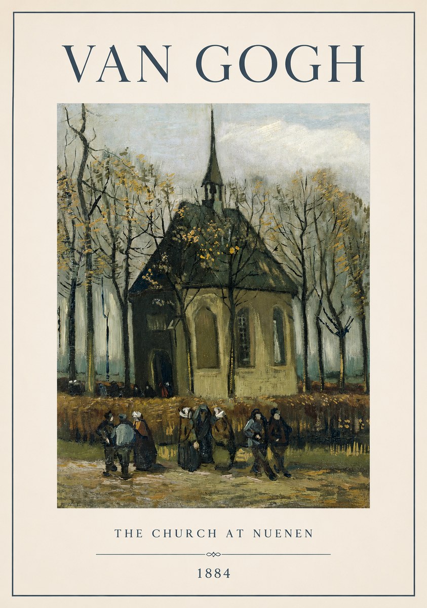 Van Gogh The Church at Nuenen No1 - Póster