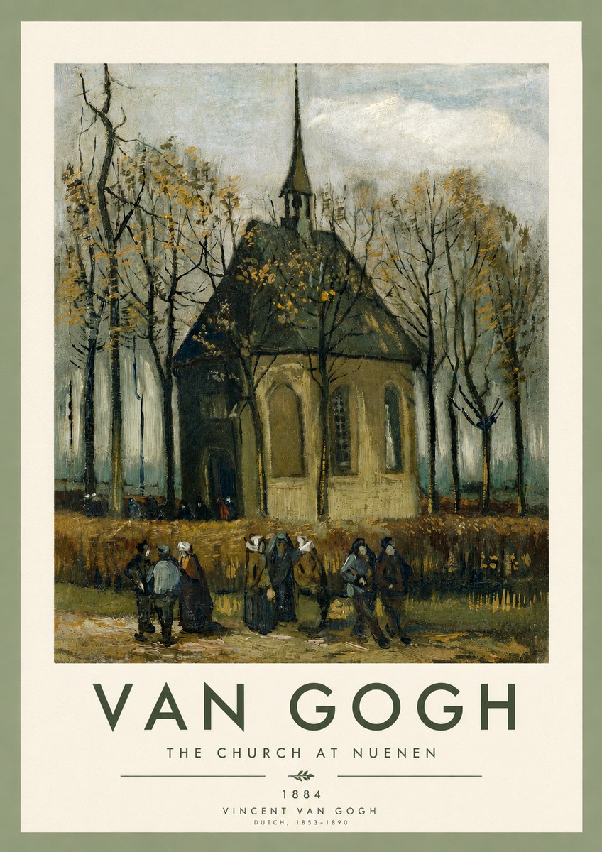 Van Gogh The Church at Nuenen No4 - Póster