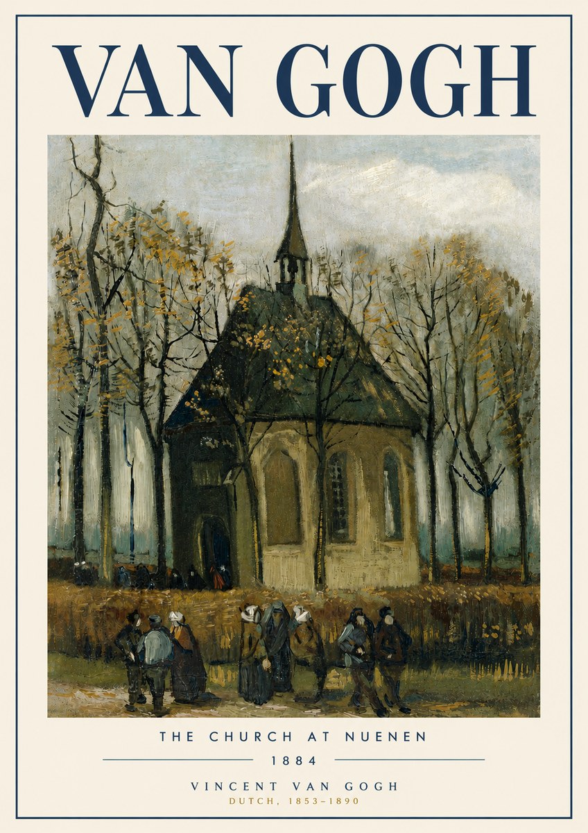 Van Gogh The Church at Nuenen No5 - Póster