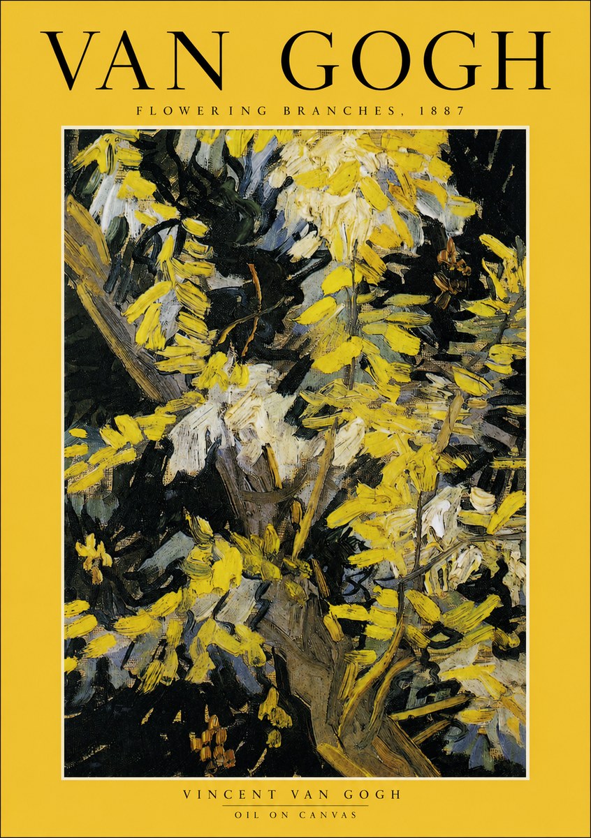 Van Gogh Flowering Branches, 1887 No2 - Póster
