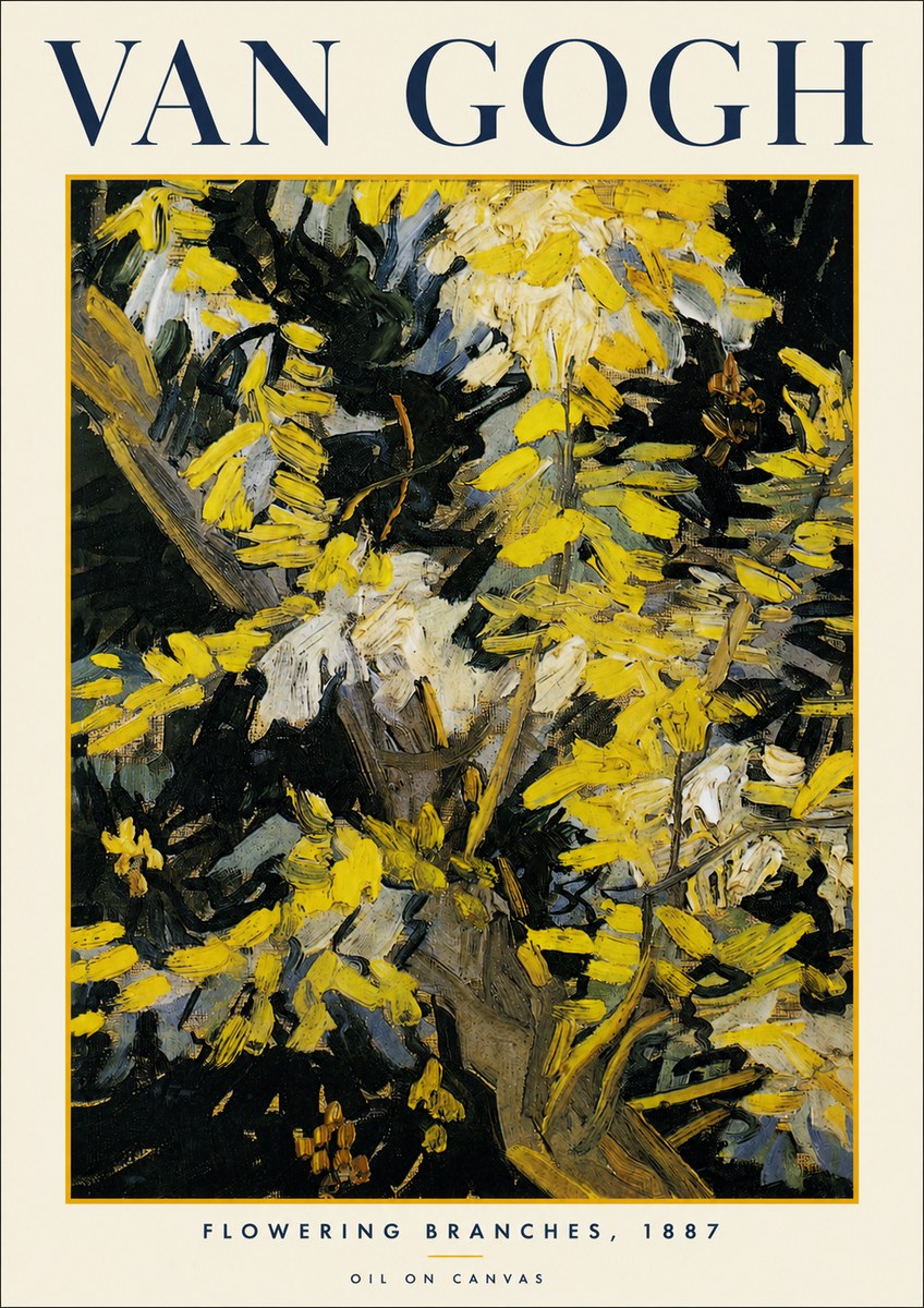 Van Gogh Flowering Branches, 1887 No3 - Póster