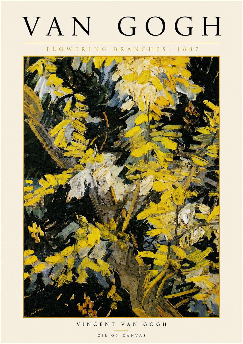 Van Gogh Flowering Branches, 1887 No5 - Póster