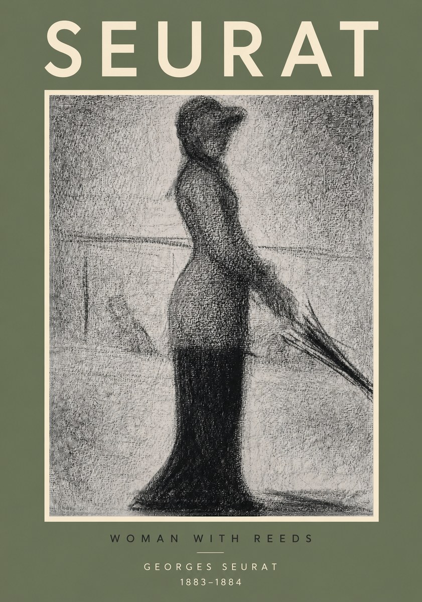 Seurat Woman with Reeds No2 - Póster