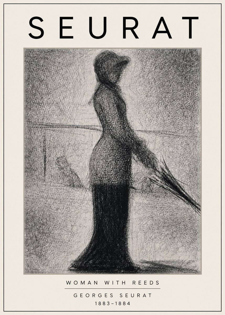 Seurat Woman with Reeds No3 - Póster