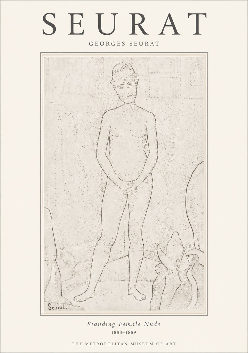 Seurat Standing Female Nude No1 - Póster