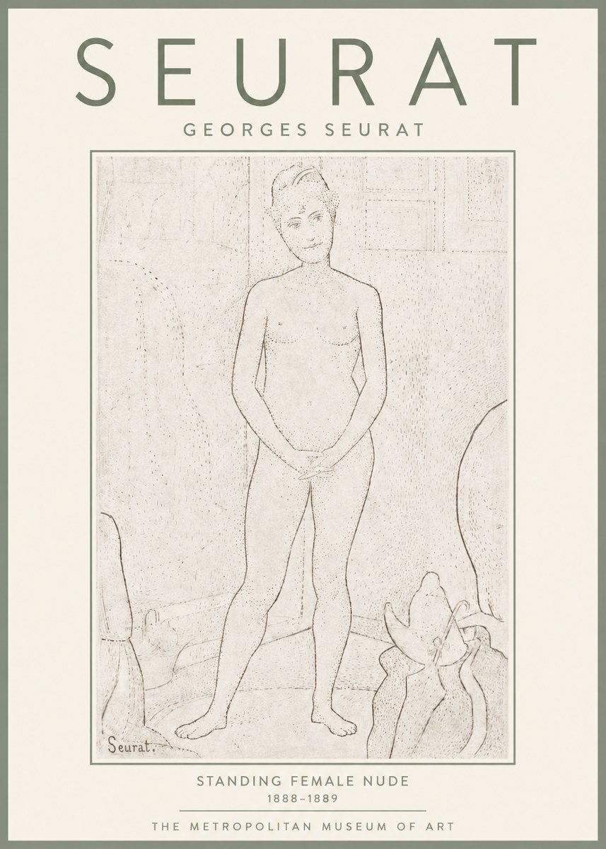 Seurat Standing Female Nude No4 - Póster