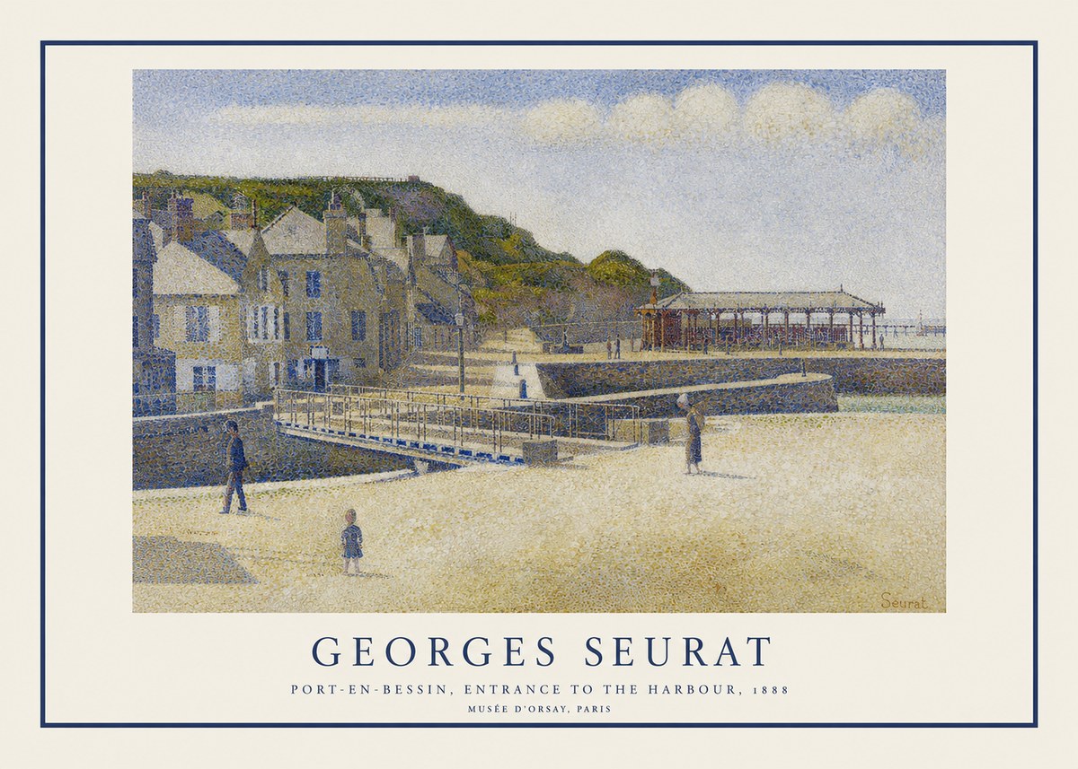 Seurat Port-en-bessin, Entrance to the Harbour, 1888 No1 - Póster