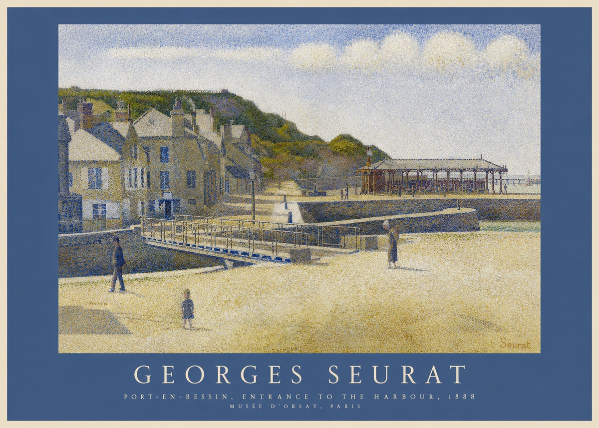 Seurat Port-en-bessin, Entrance to the Harbour, 1888 No2 - Póster