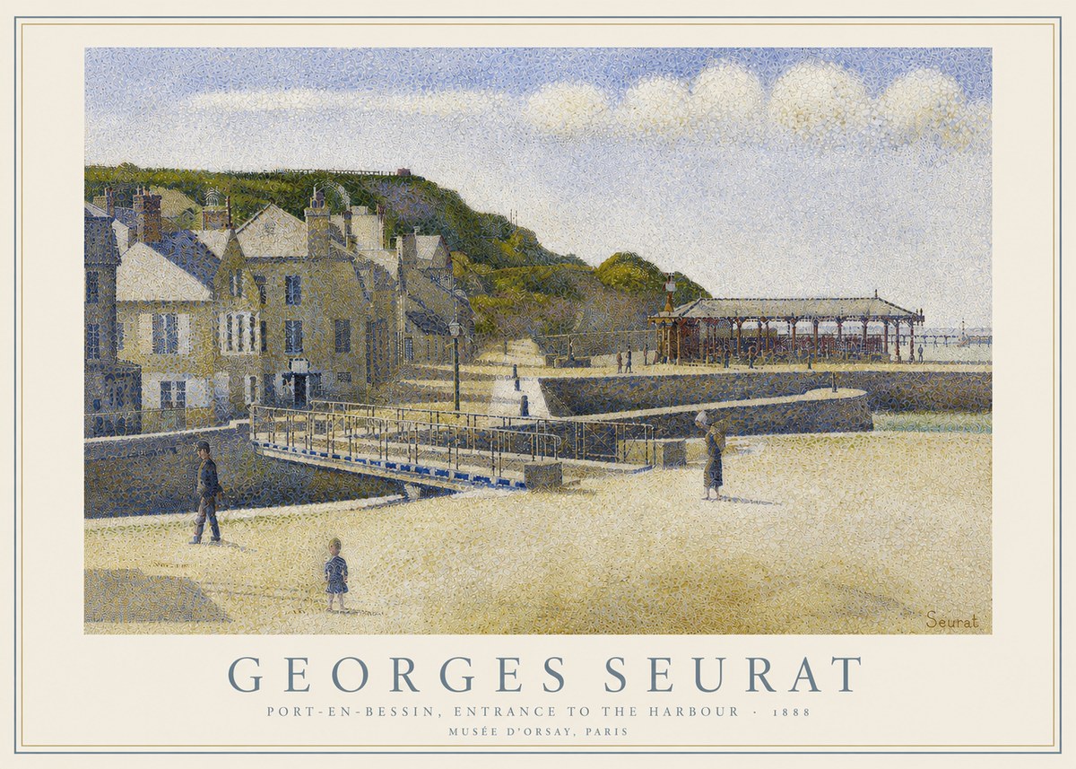 Seurat Port-en-bessin, Entrance to the Harbour, 1888 No3 - Póster