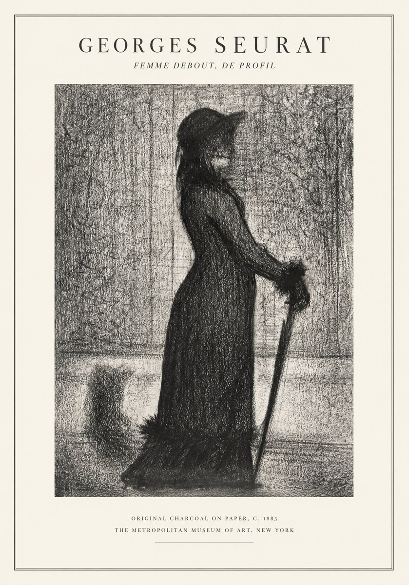 Seurat Femme Debout, De Profil No1 - Póster
