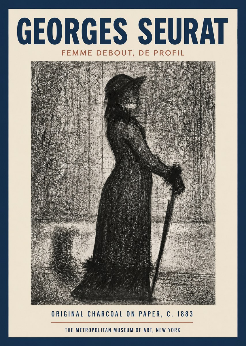 Seurat Femme Debout, De Profil No2 - Póster