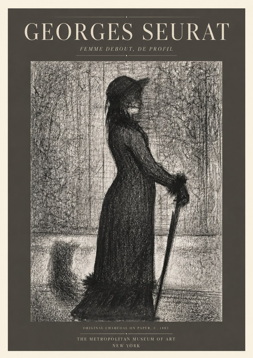 Seurat Femme Debout, De Profil No3 - Póster