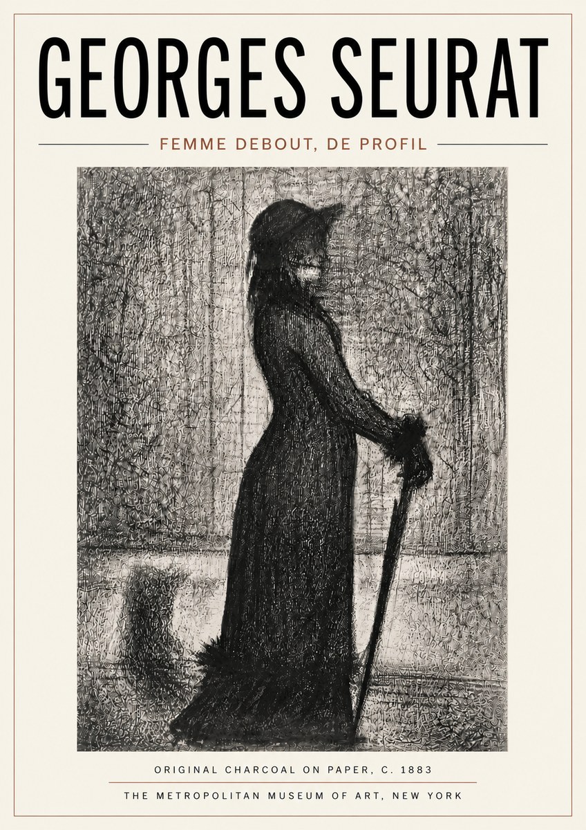 Seurat Femme Debout, De Profil No6 - Póster