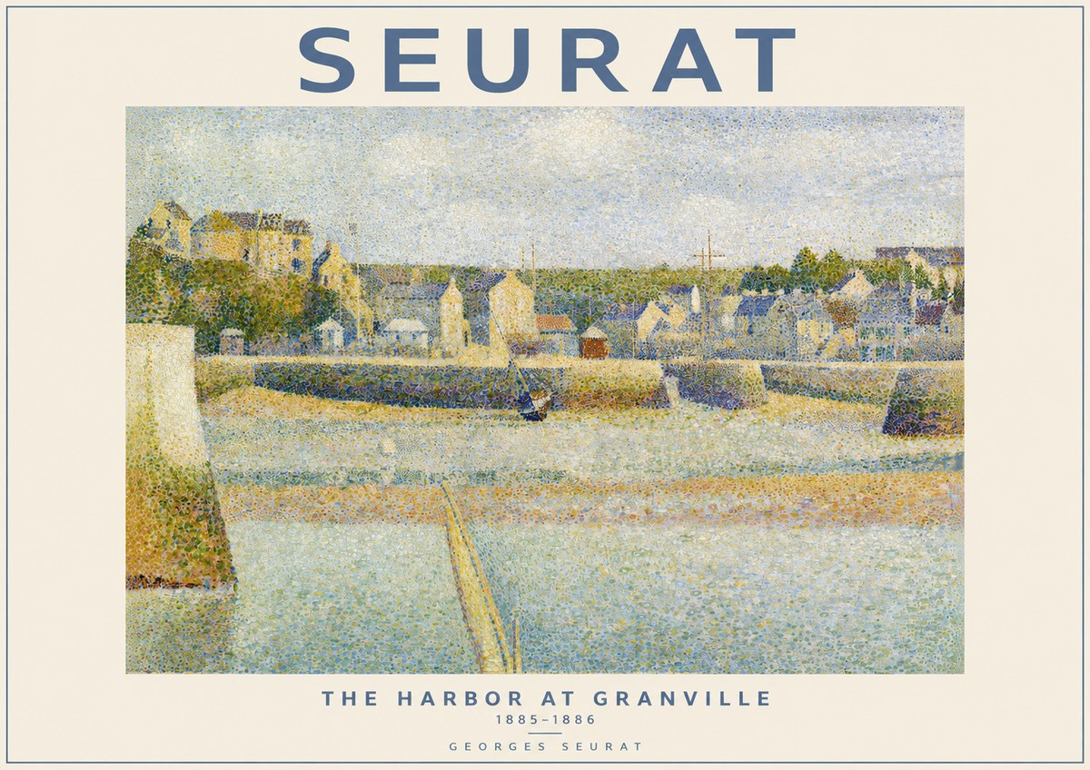 Seurat The Harbor at Granville No2 - Póster
