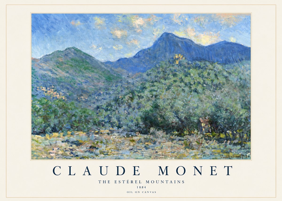 Monet The Estérel Mountains No2 - Póster