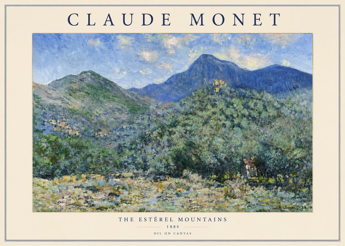 Monet The Estérel Mountains No5 - Póster