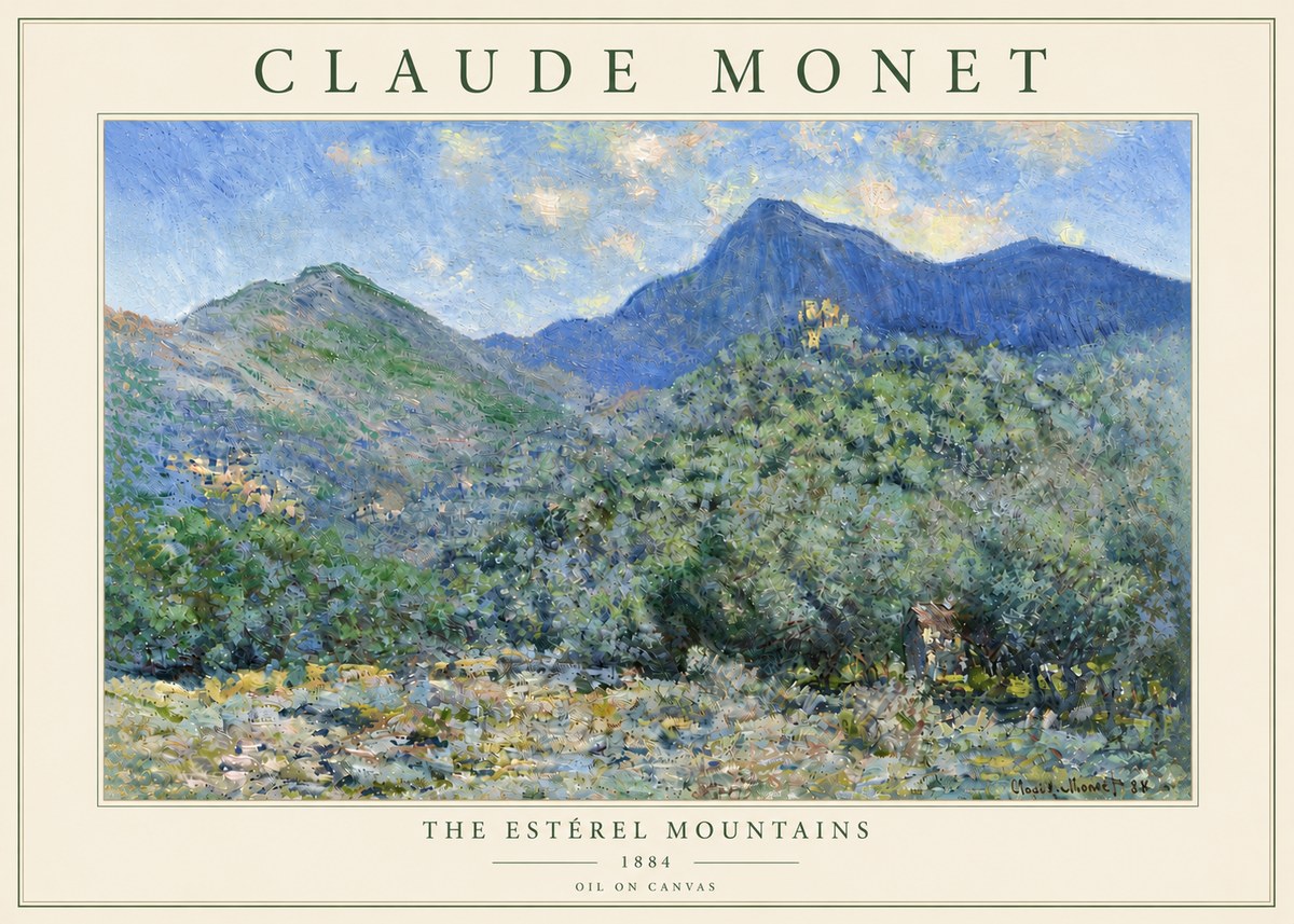 Monet The Estérel Mountains No6 - Póster