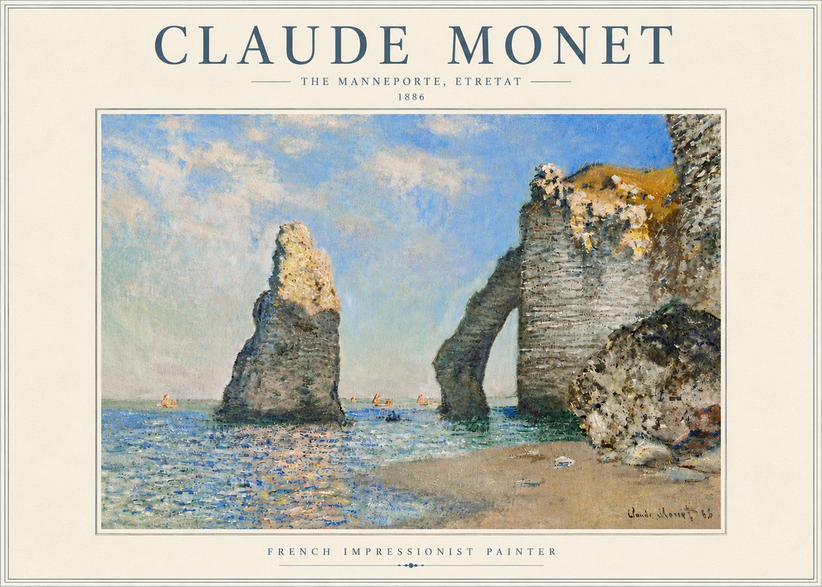 Monet The Manneporte, Etretat No5 - Póster
