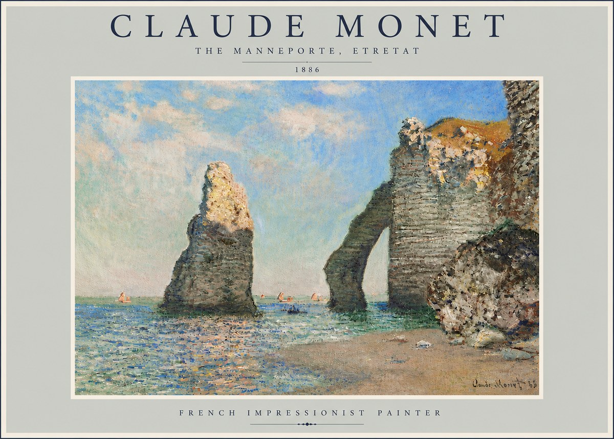 Monet The Manneporte, Etretat No6 - Póster