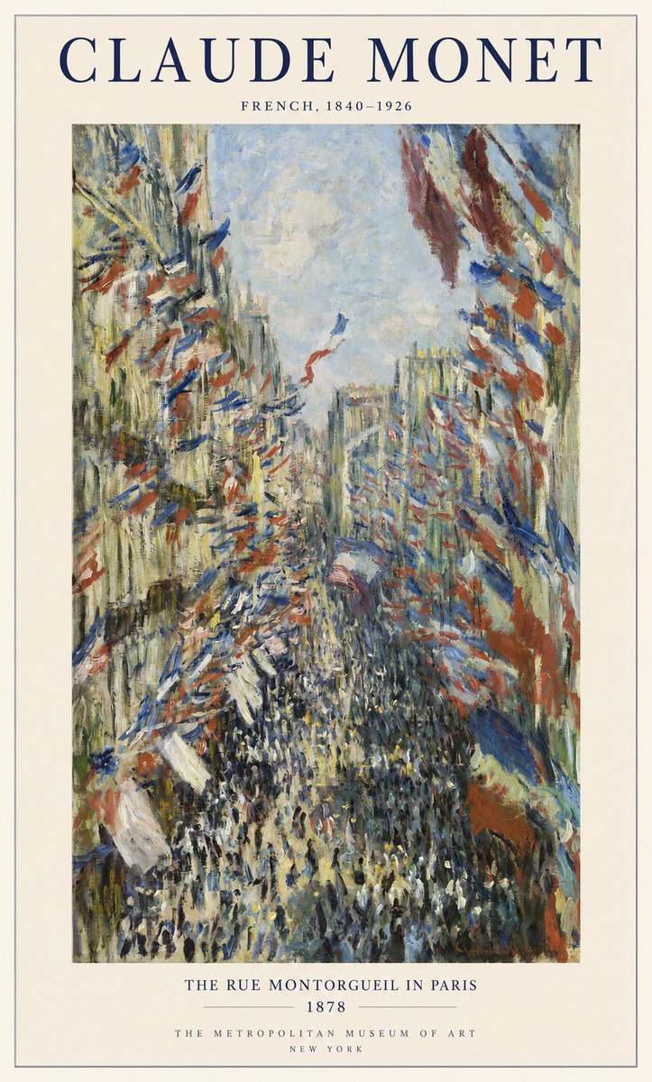 Monet The Rue Montorgueil in Paris No1 - Póster